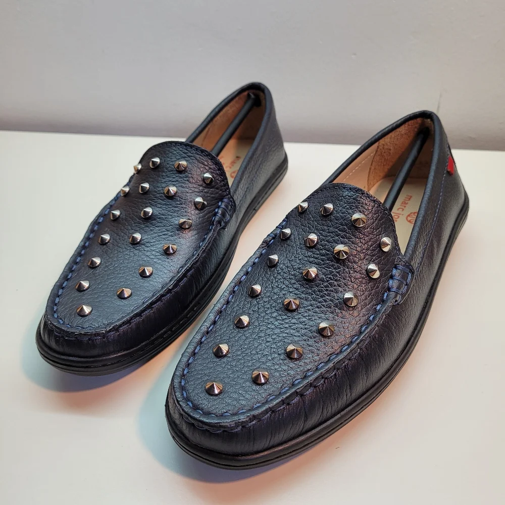 MARC JOSEPH NEW YORK Kids Boys/Girls Leather Navy blue loafers Size 4.5